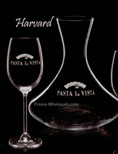 Harvard Carafe & 4 Wine Glasses