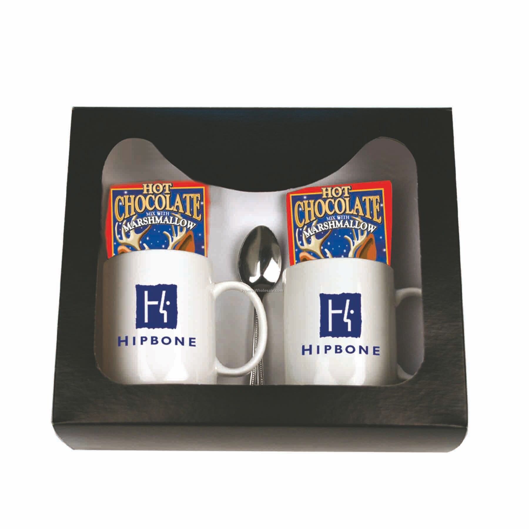 Hot Chocolate For 2 Gourmet Gift Set (Hot Chocolate W/ Marshmallows)
