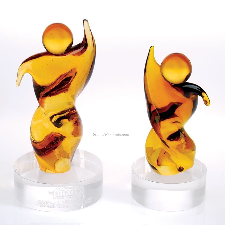 Large Dancing Figures Art Glass Award