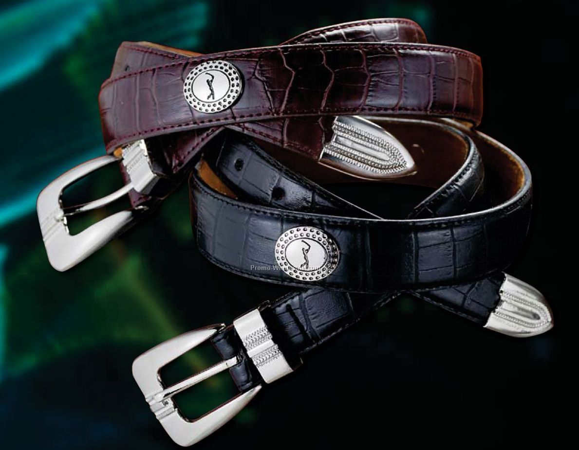 Leather Belt With 5 Custom Emblems (P-xxl)