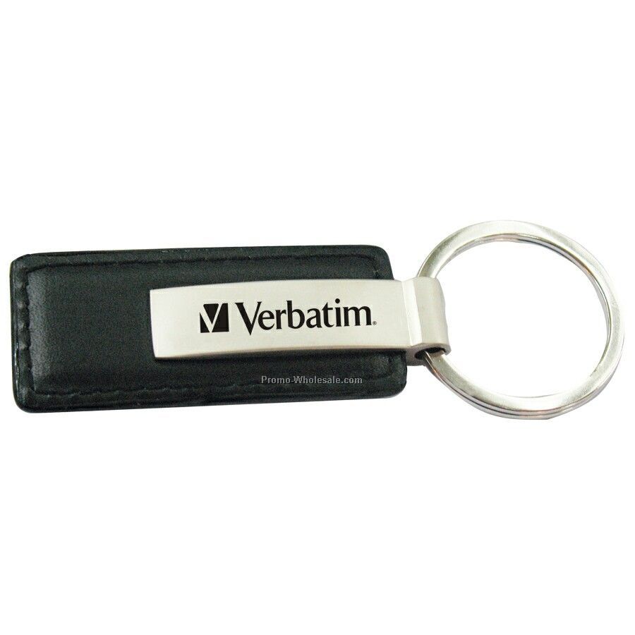 Leather Chrome Key Tag