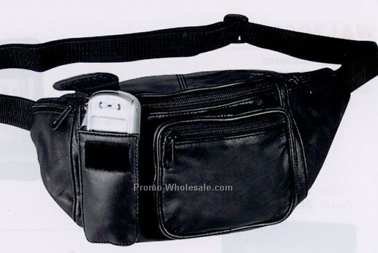 Leather Fanny Pack W/ Cell Phone Holder (Blank)