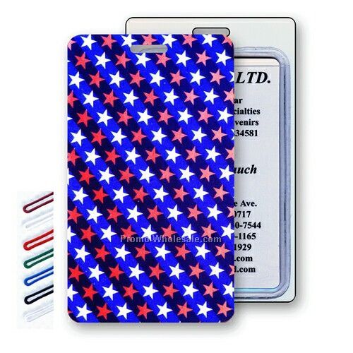 Lenticular Luggage Tags - Stock / Change Color / American Flag Stars