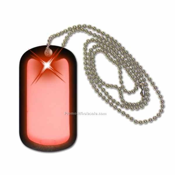 Light Up Dog Tag W/ Red LED
