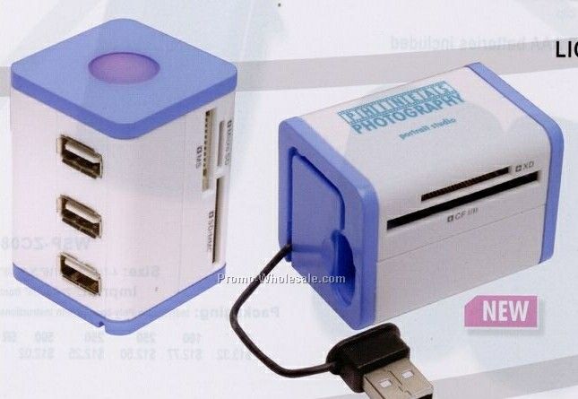Light Up USB Hub Card Reader