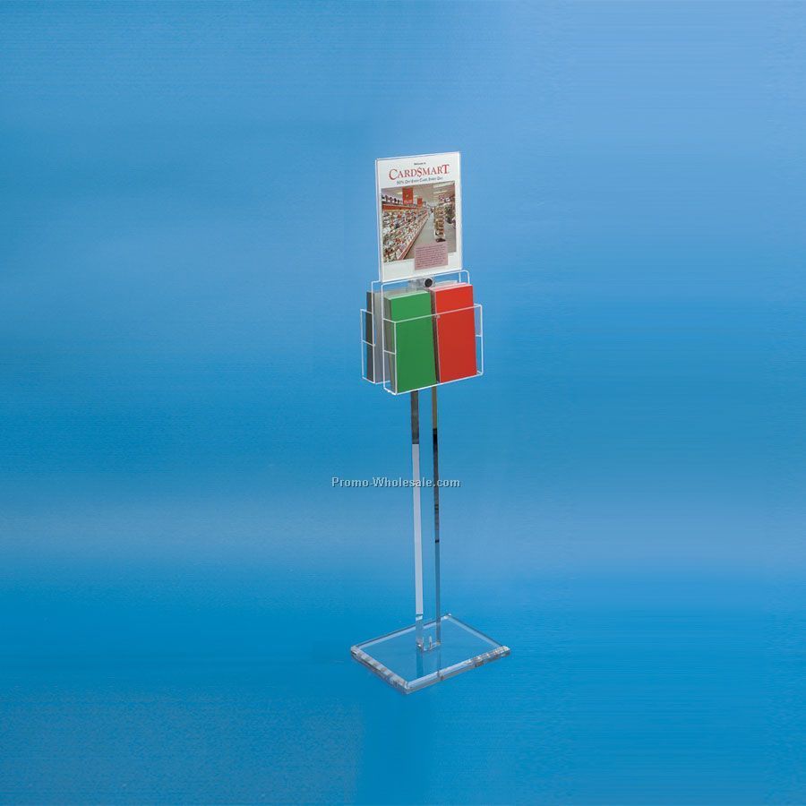 Literature Display Stand With Sign Holder
