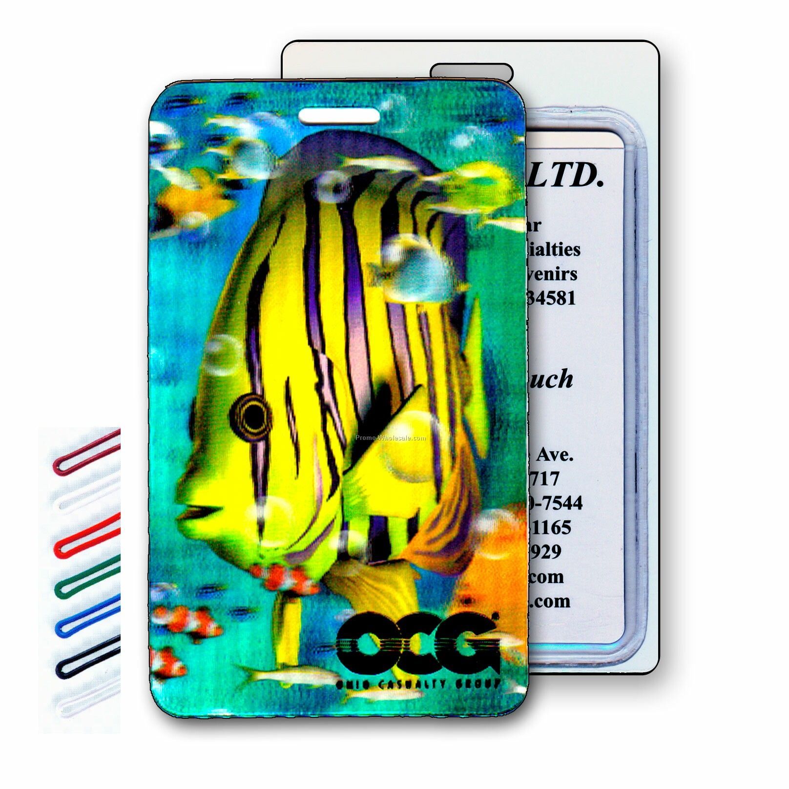 Luggage Tag 3d Lenticular 3d Angle Fish Stock Image - Imprint Product