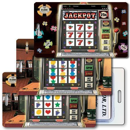 Luggage Tag 3d Lenticular Slot Machine, Casino Stock Image - Blank Product