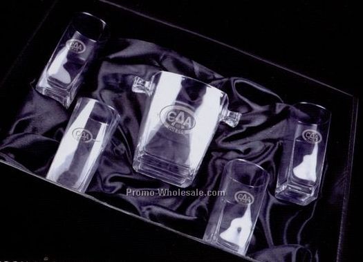 Madison Decanter Set (4 Glasses & Ice Bucket)