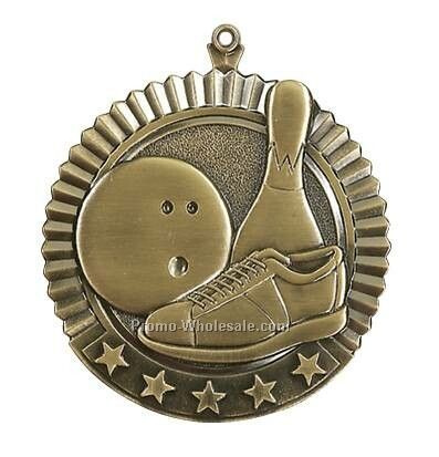 Medal, "bowling" Star - 2-3/4" Dia