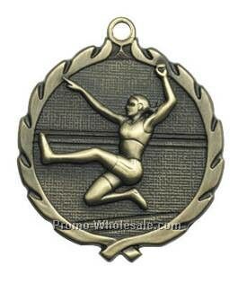 Medal, "long Jump, Female" - 1-3/4" Wreath Edging