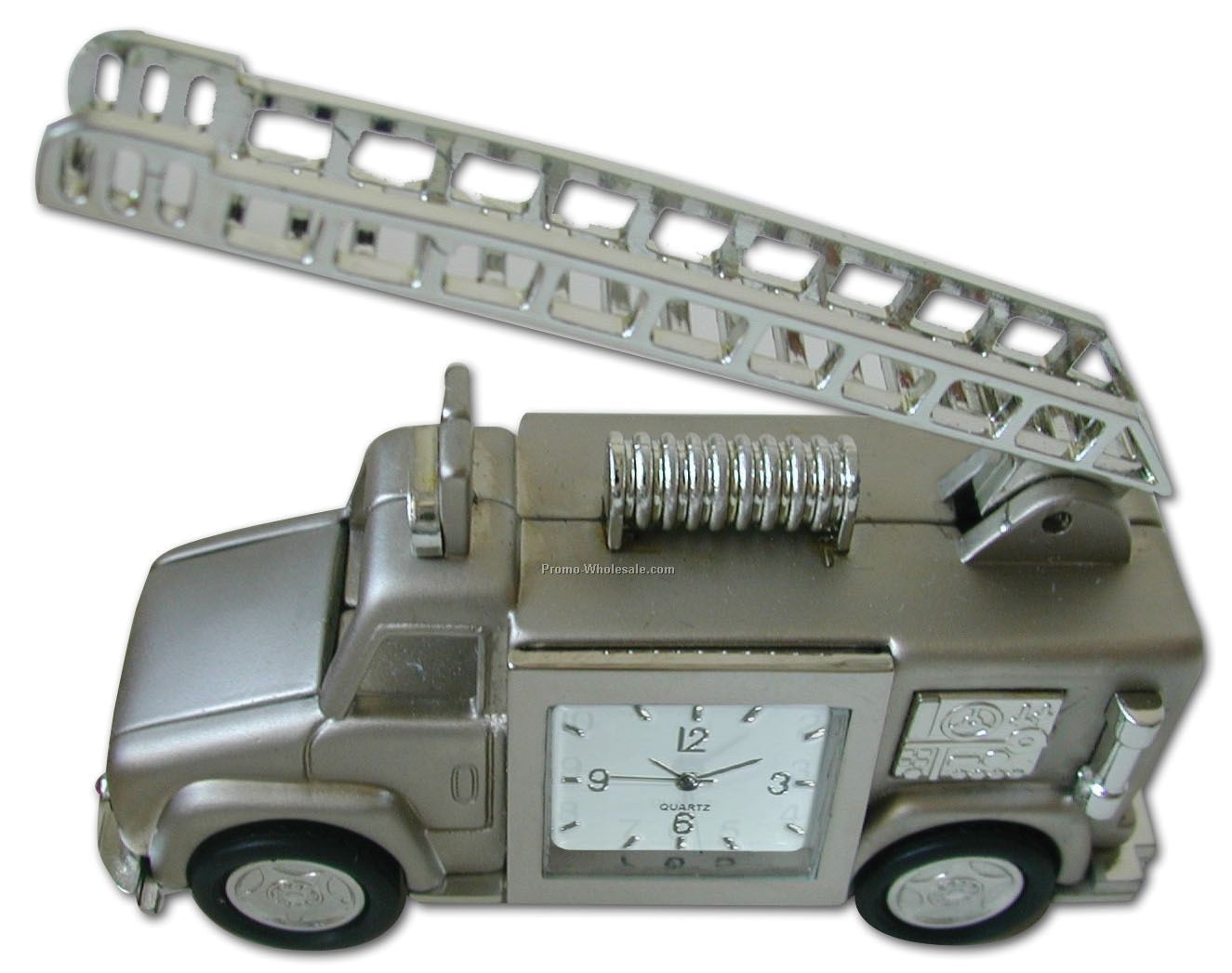 Metal Miniature Fire Truck Replica Desk Clock