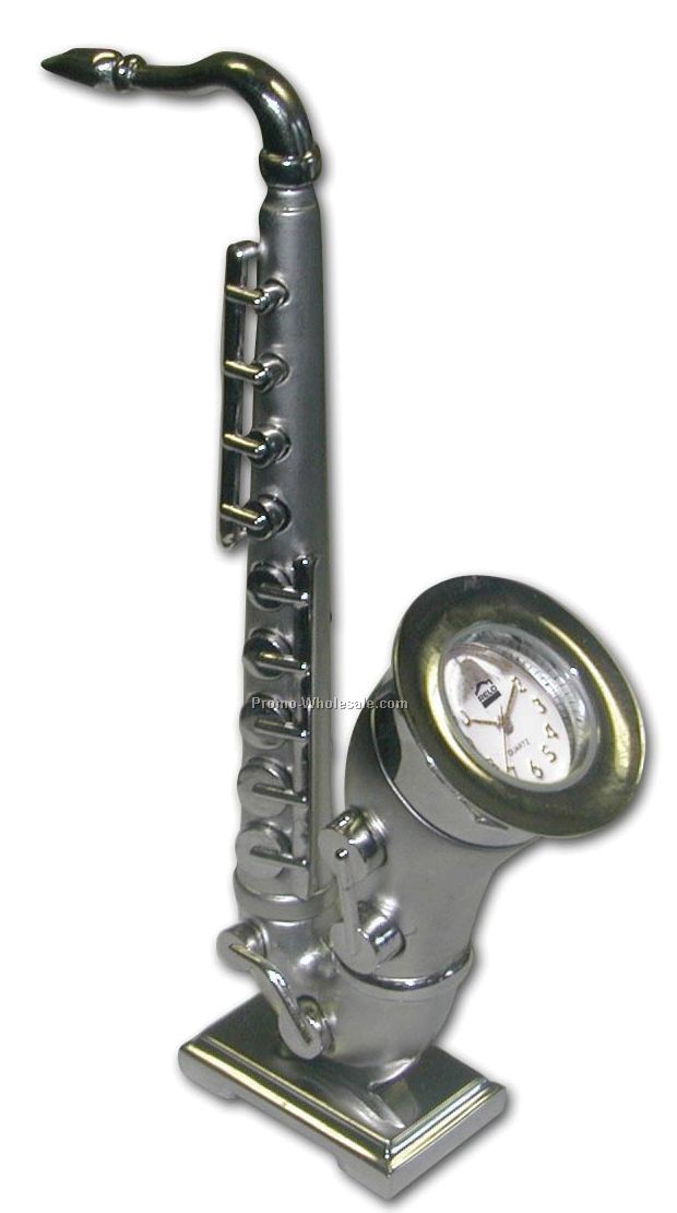 Metal Miniature Saxophone Replica Desk Clock