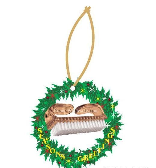 Nail Brush Executive Line Wreath Ornament W/ Mirrored Back (6 Square Inch)