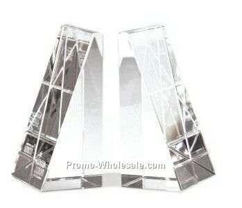 Parisian Pyramid Crystal Book Ends