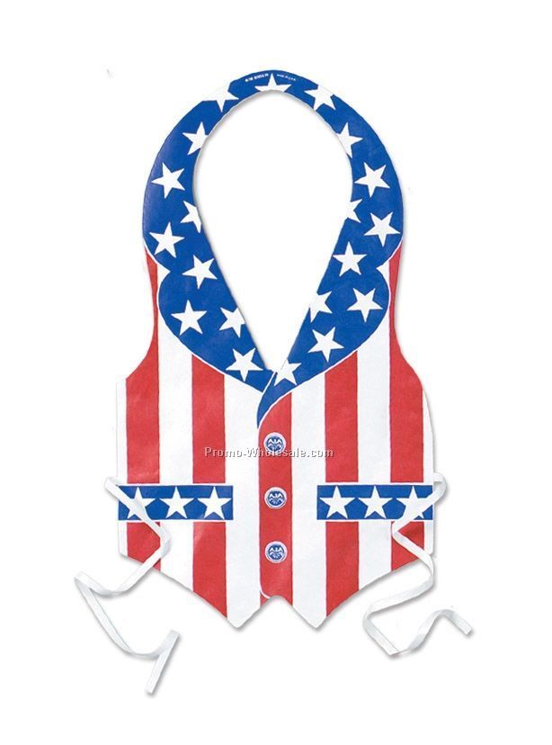 Plastic Red, White & Blue Vest (Full Size)