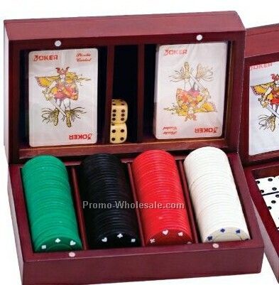 Poker Set In Wood Case