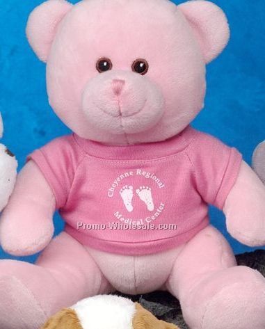 Q-tee Collection Stuffed Pink Bear (9")