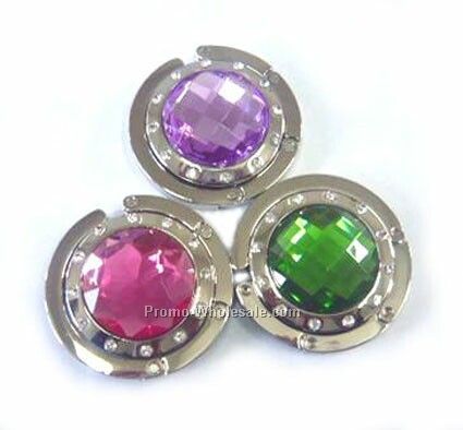 Round Jewel Folding Purse / Handbag Hook