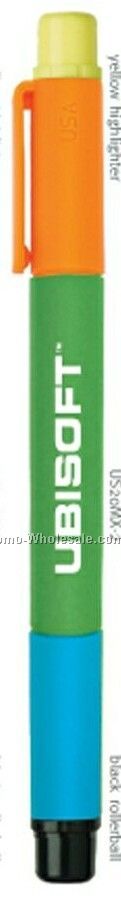 Scoop Colormix Rollerball Pen & Highlighter W/ Bright Green Barrel - Sale