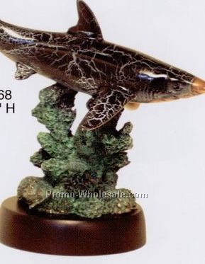 Single Shark Figurine W/Patina