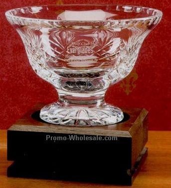 Small Hand Cut Full Lead Crystal Vanderbilt Footed Bowl