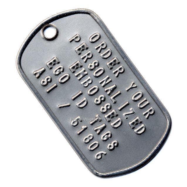 Stainless Steel Tag With 5 Lines Of Embossed Text
