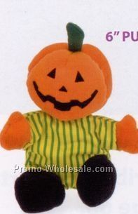 Stock 6" Stuffed Halloween Pumpkin