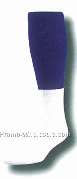 Stock Cushioned Tube Football Socks W/ Colored Top (10-13 Large)