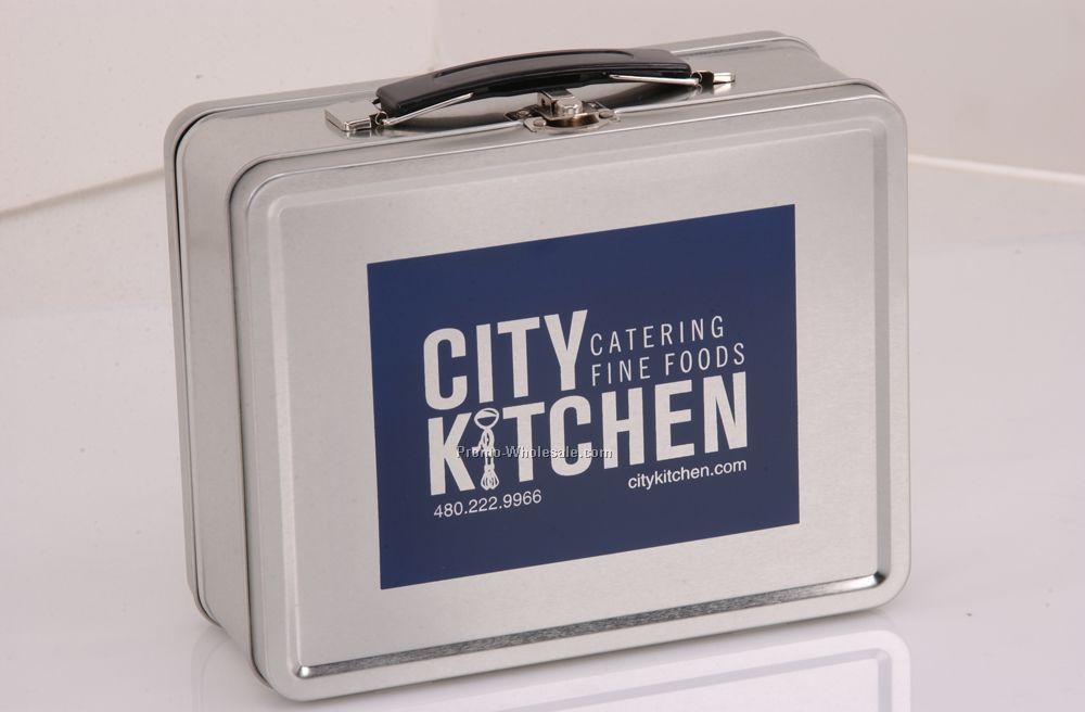 Stock Medium Retro Tin Lunch Box
