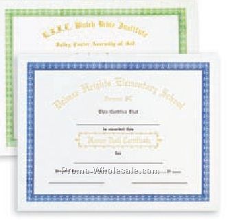 Stock Personalized Certificate W/ Foil (Promotion)