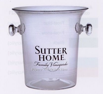 Transparent Cobalt Blue Wine Bucket W/ 2 Handles