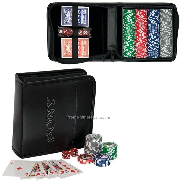 Traveling Poker Set - 7-1/2"x7-1/2"x2-1/2" Closed