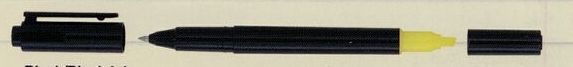 Uniball Combi Black/ Black Ink Ball Pen/ Highlighter