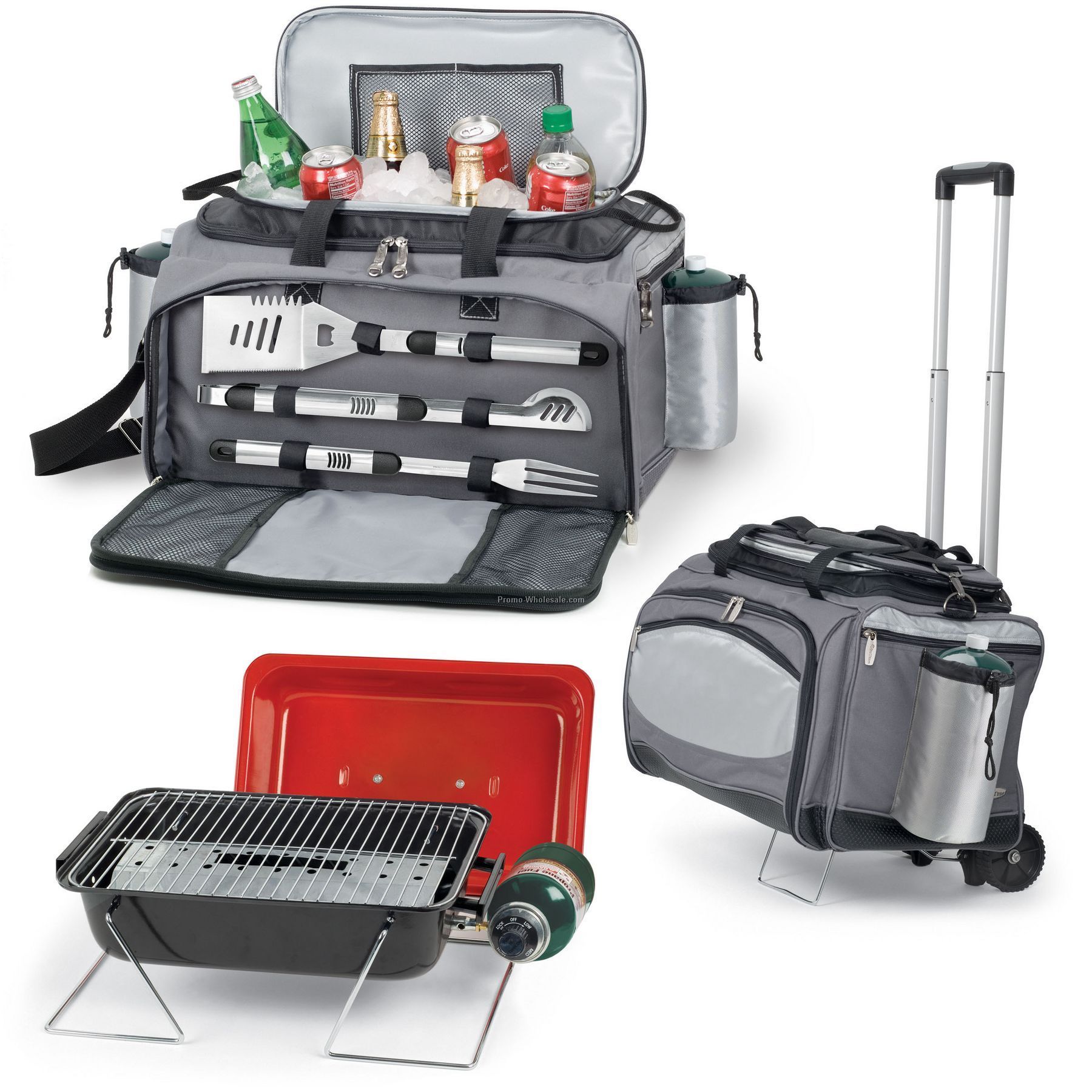 Vulcan Tailgating Cooler With Gas Grill & 3 Piece Bbq Tools
