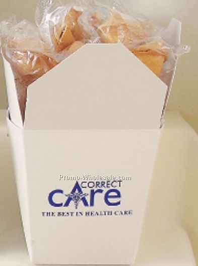 White Carry Out 1/2 Gallon Container W/ 10 Fortune Cookies