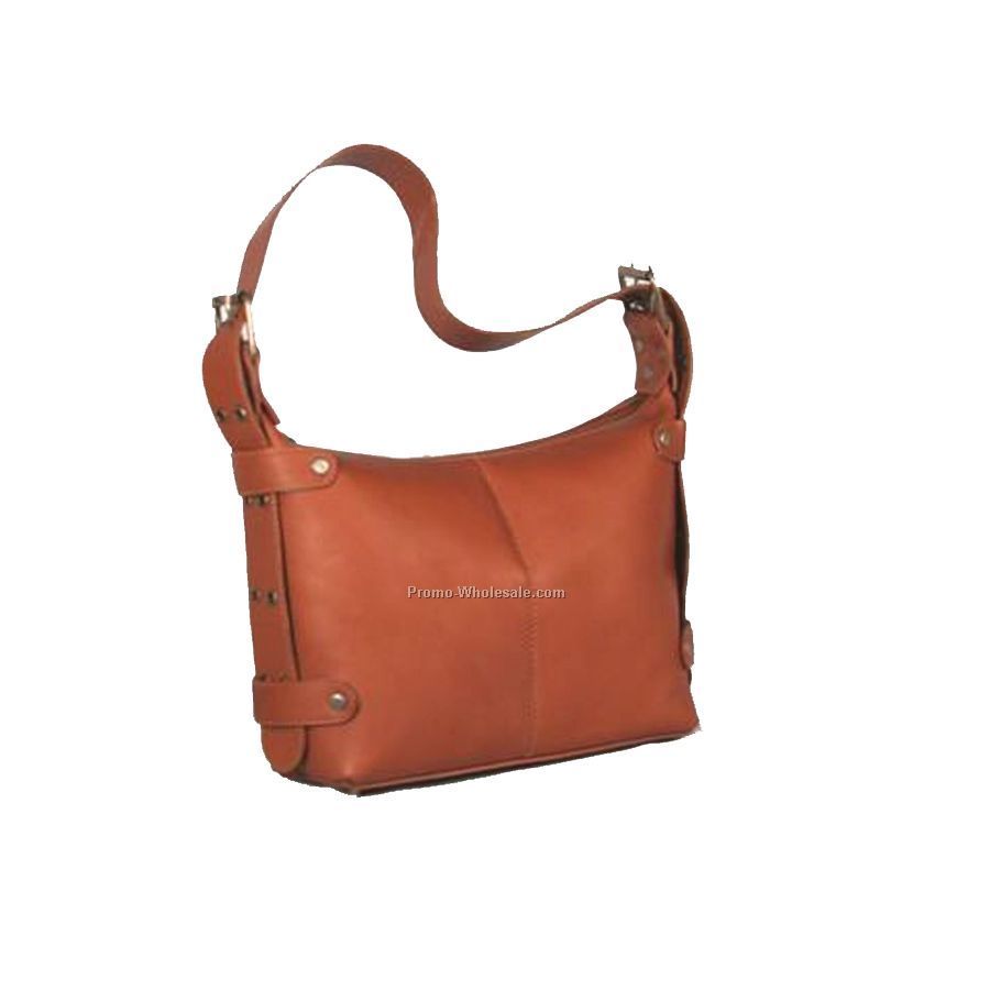 Wide Strap Handbag With Eyelets