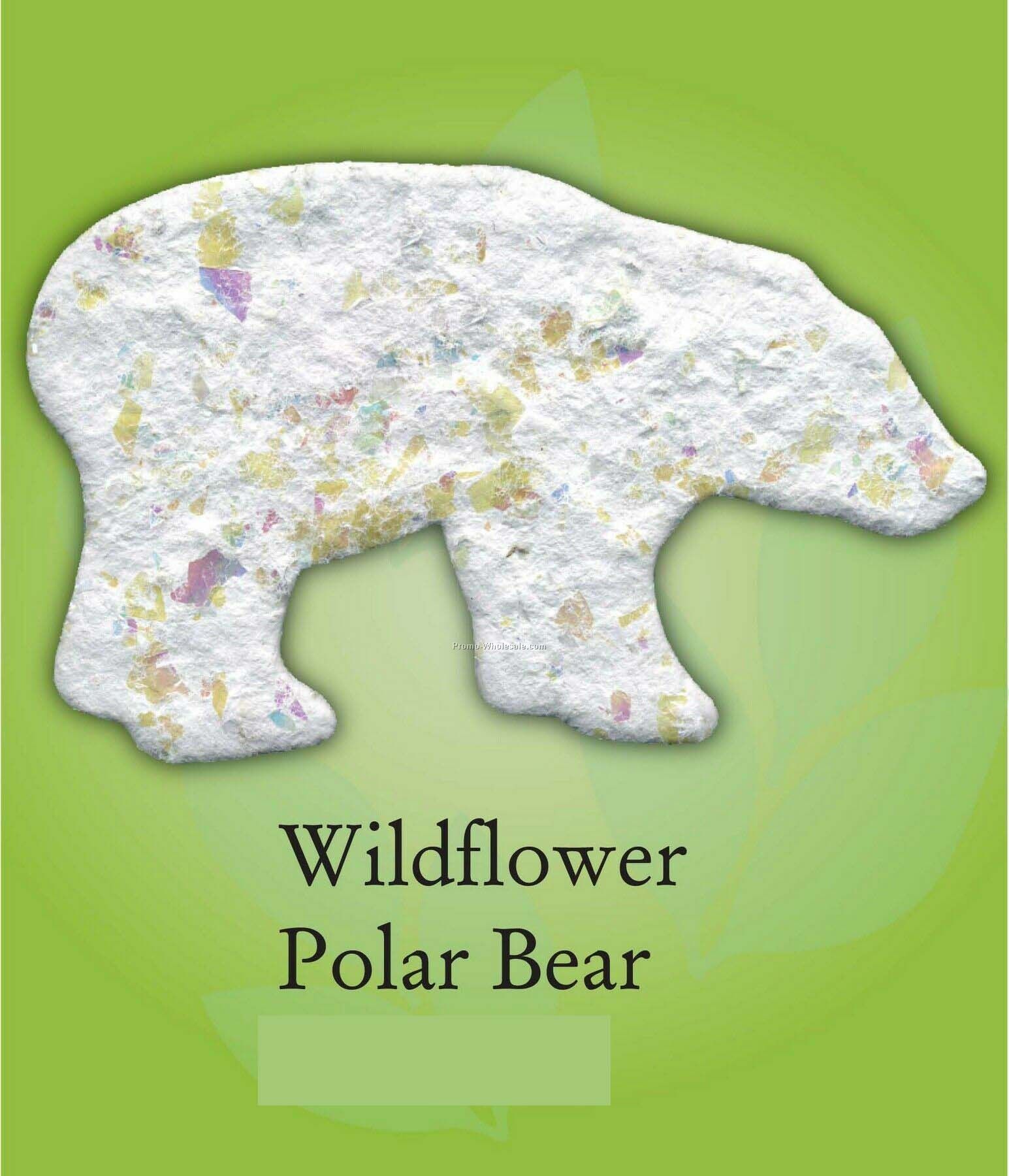 Wildflower Polar Bear Ornament W/ Embedded Seed
