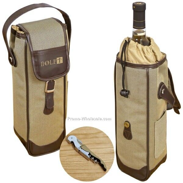 Wine Bag W/ Corkscrew (Imprinted)