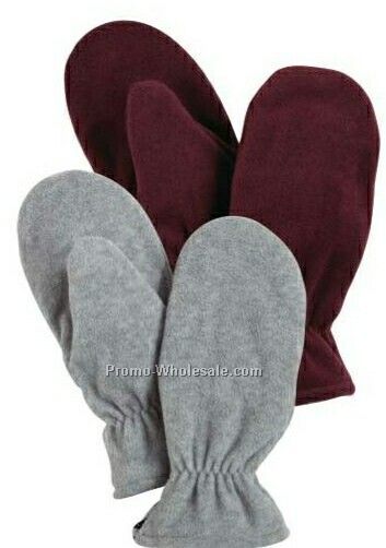 Wolfmark Heather Gray Fleece Zip Mitten