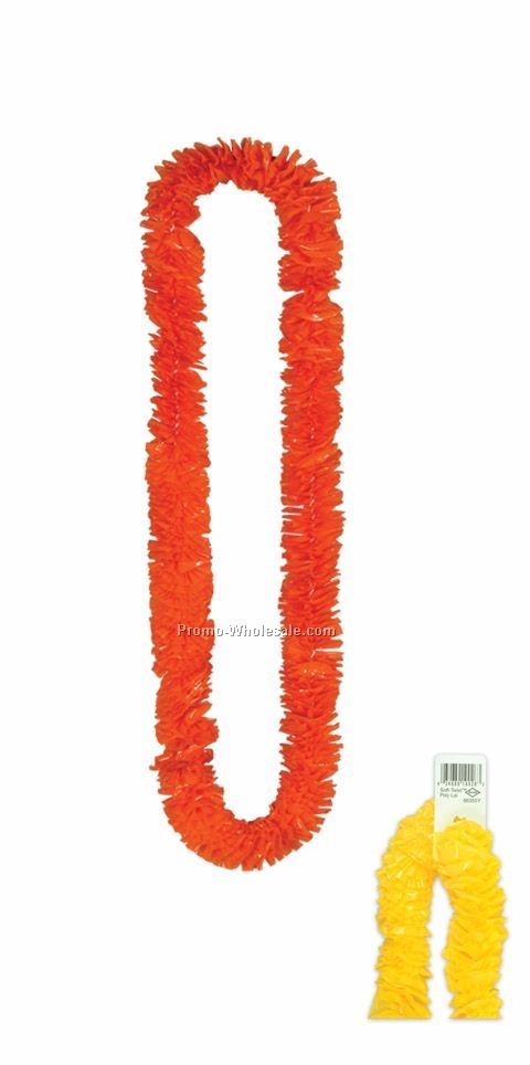 1-1/2"x36" Orange Soft Twist Poly Leis W/ Individual Upc Code (720 Pieces)