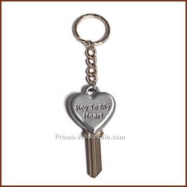 1-1/4" Heart Brushed Finish House Key