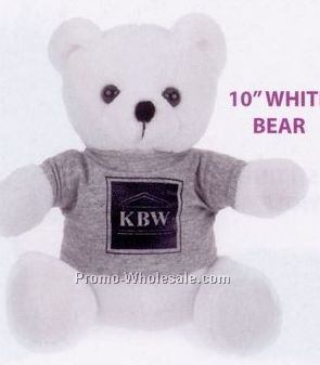 10" Extra Soft White Stuffed Bear