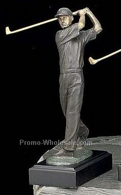 10-1/2" Large Man Golfer On Marble Base Trophy