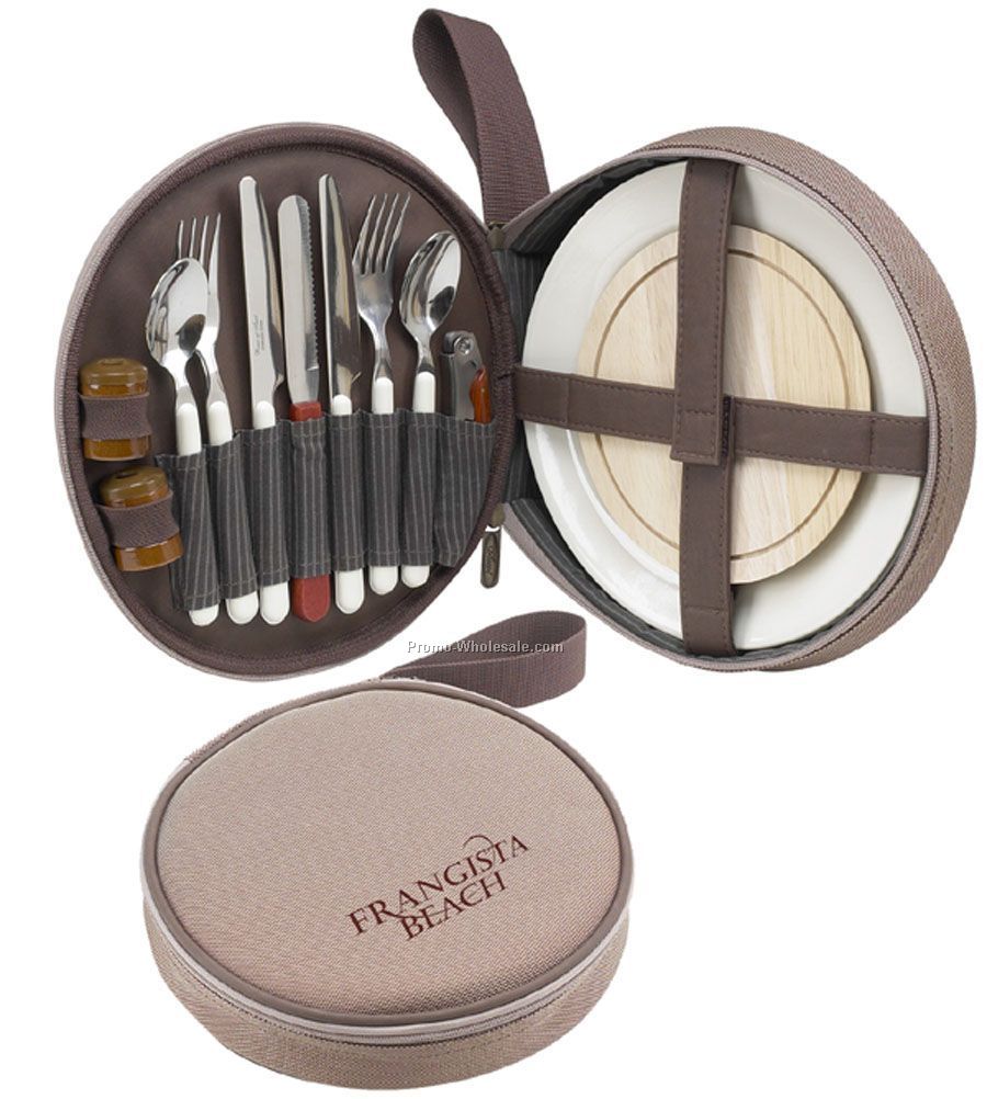 10-1/4"x2" New Hudson Travel Picnic Set For Two