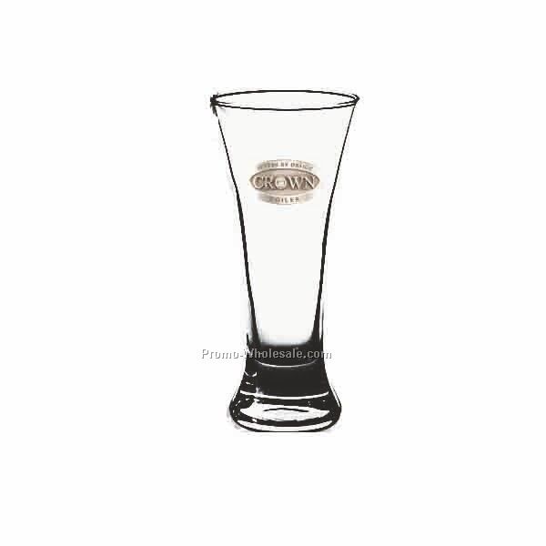 12 Oz. Crystal Pilsner Beer Glass W/ Curved Sides (Pewter Emblem)