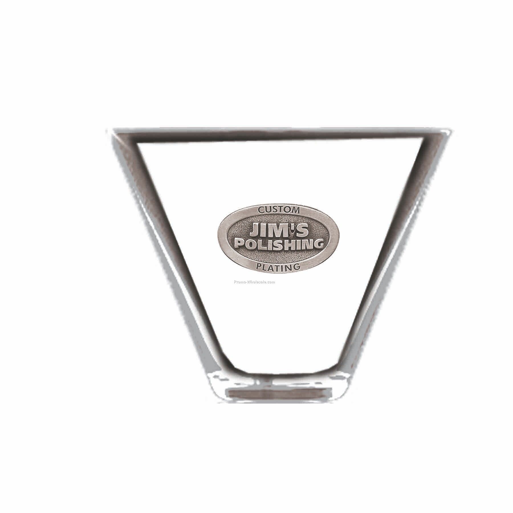 13-1/2 Oz. Optical Crystal Stemless Martini Glass (Pewter Emblem)