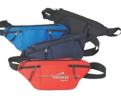 14"x7"x3" Polyester Four Zipper Fanny Pack