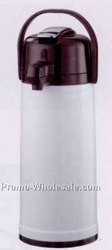 16-1/2"x6"x8" 2-1/2 Liter Glass Lined Eco-air Airpot With Pump Lid