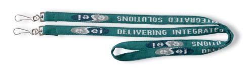 17-1/2"x1" Wov-in Line Tradeshow & Event Lanyard - Platinum Webbing